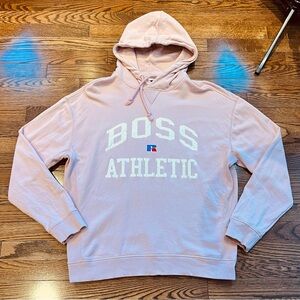 BOSS x Russell Athletic Hoodie 💎 Luxury Athleisure | Salmon Pink.